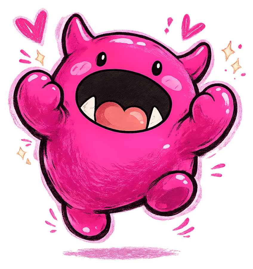 Gulpy jumping with excitement